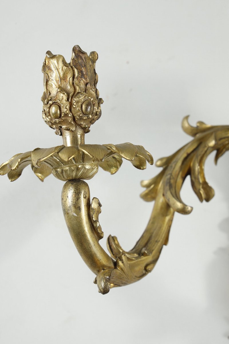 Paire d’appliques Louis XV au C couronné-photo-5