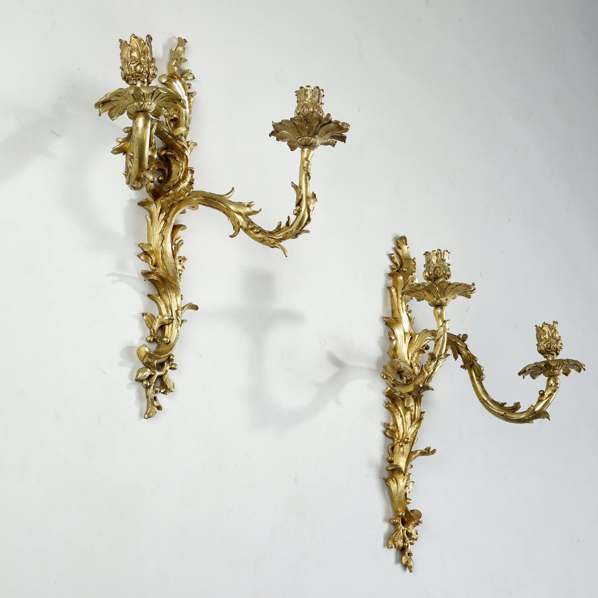 Paire d’appliques Louis XV au C couronné-photo-7