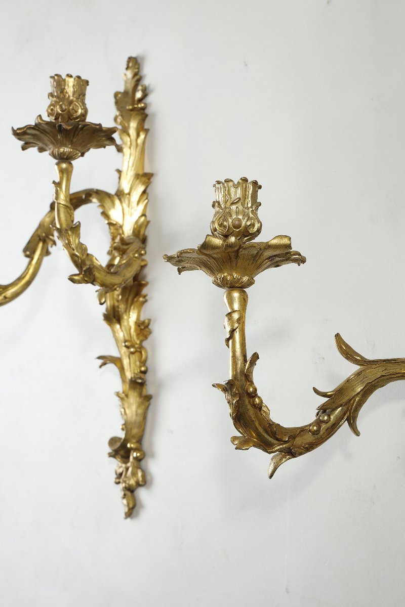 Paire d’appliques Louis XV au C couronné-photo-8