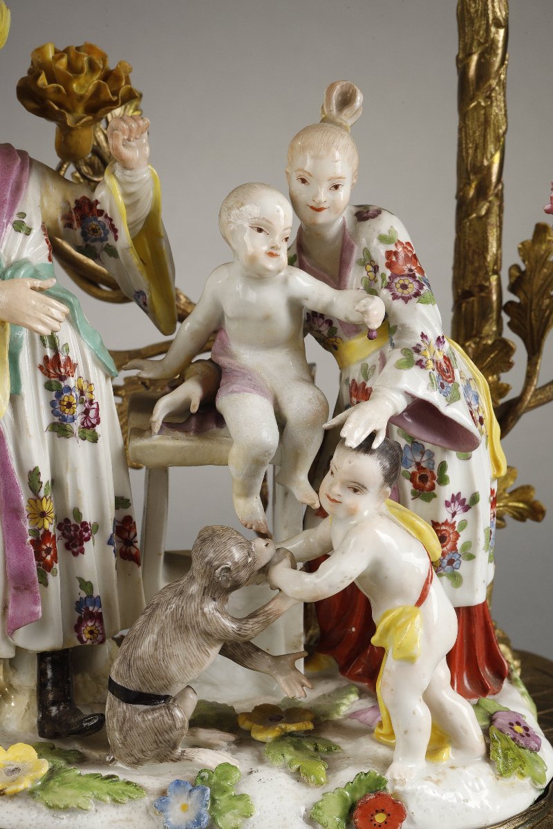 Set Of Large Meissen Figures, Louis XV Period-photo-1