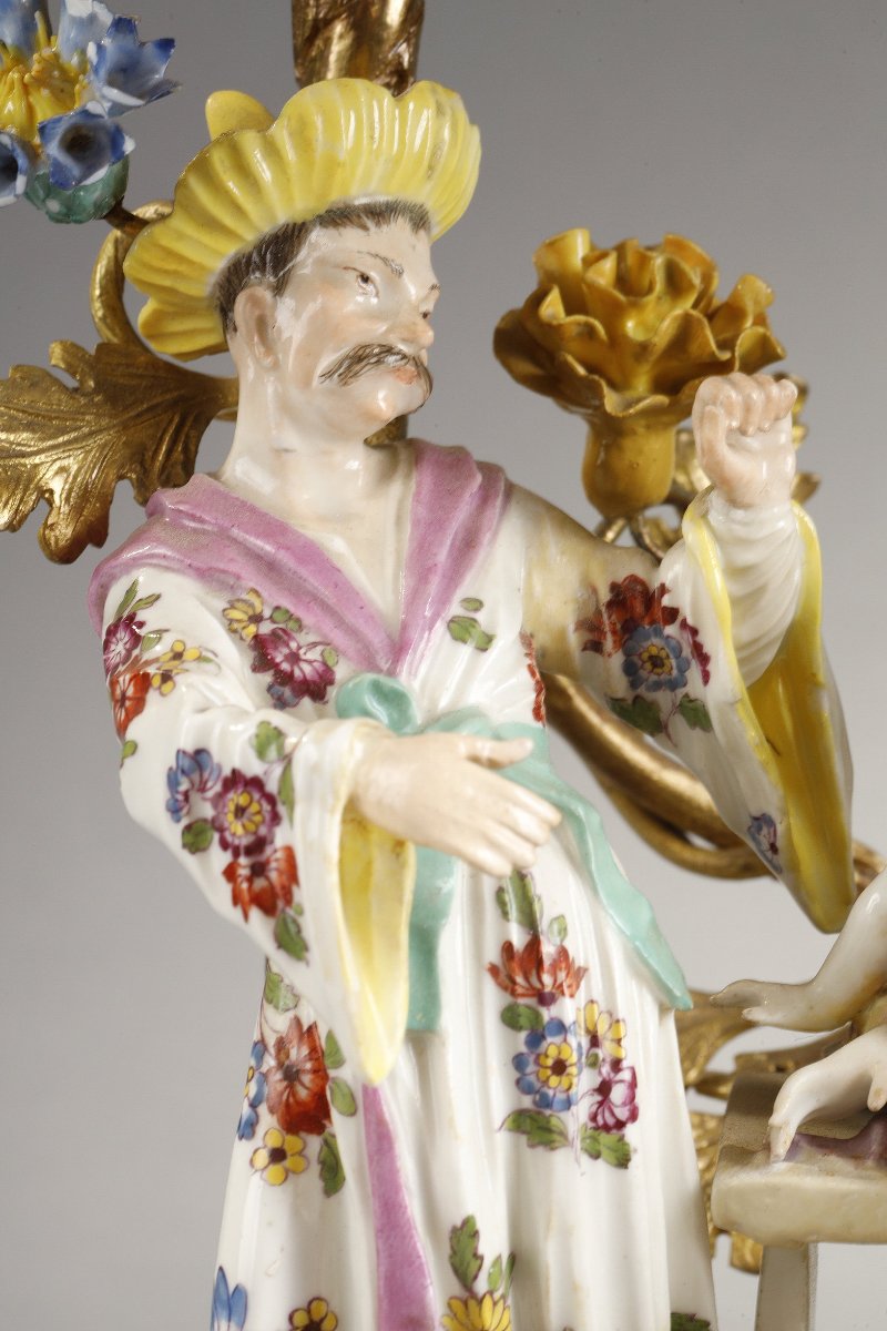 Set Of Large Meissen Figures, Louis XV Period-photo-2