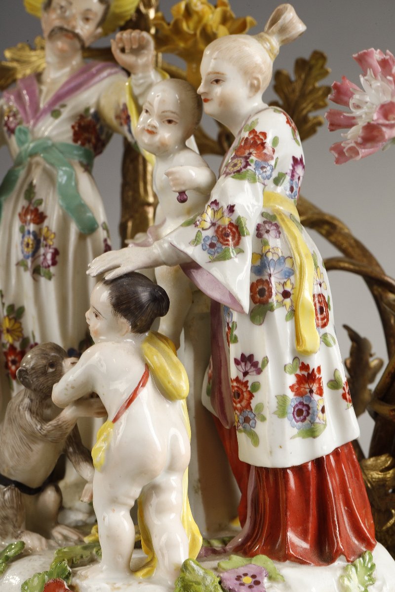 Set Of Large Meissen Figures, Louis XV Period-photo-4