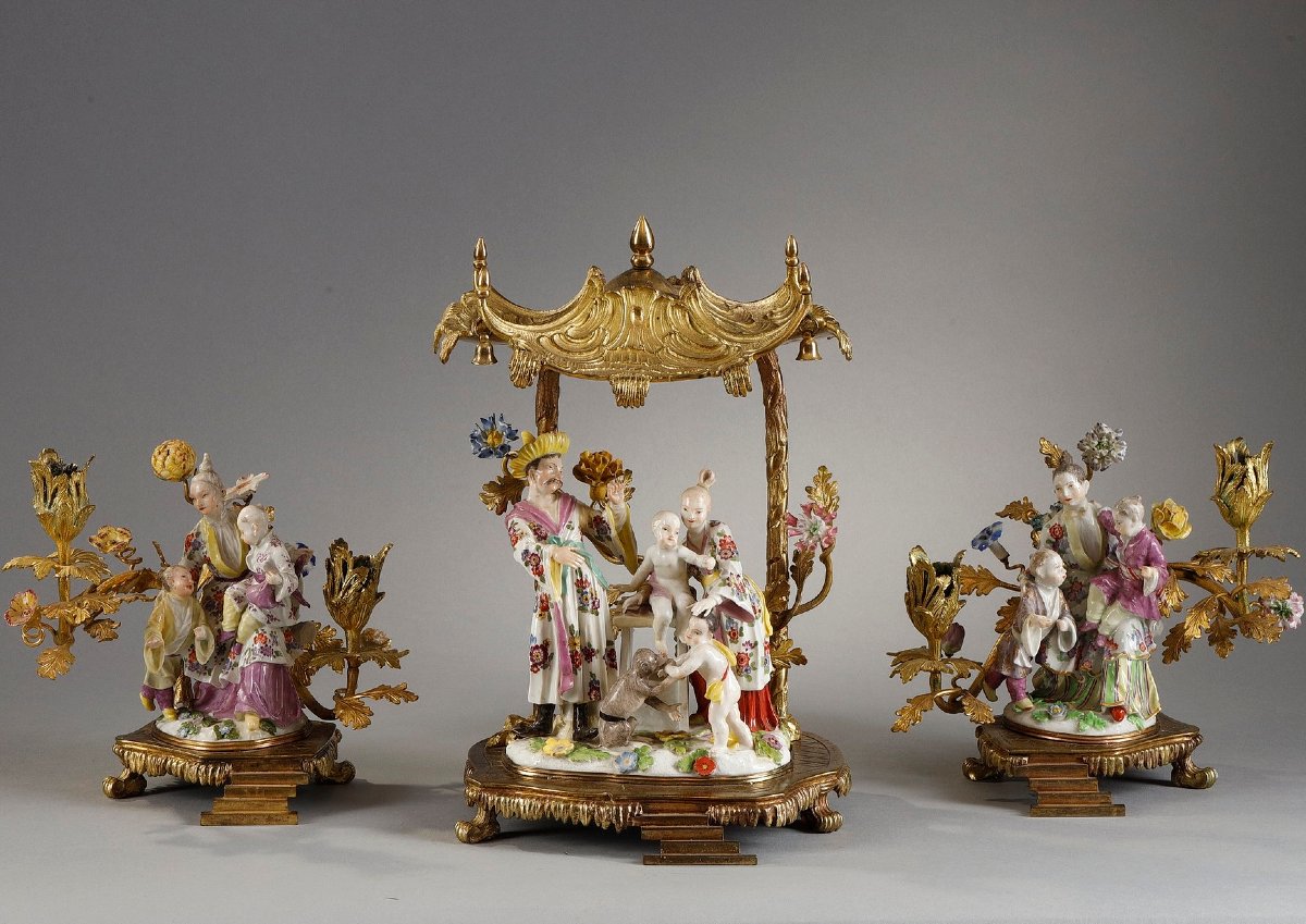 Set Of Large Meissen Figures, Louis XV Period