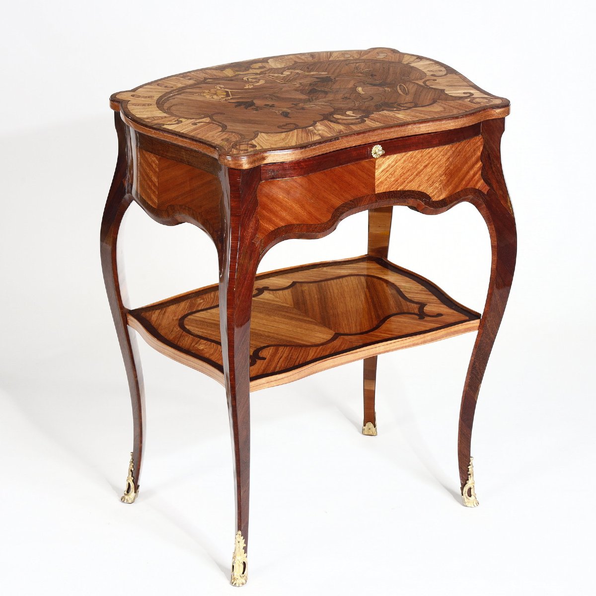 Rare table volante à transformation  estampillée de Jean-Pierre Latz-photo-3