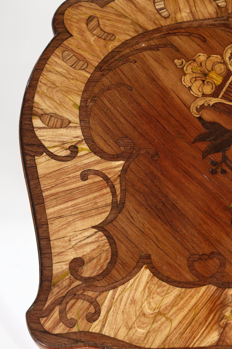 Rare table volante à transformation  estampillée de Jean-Pierre Latz-photo-3