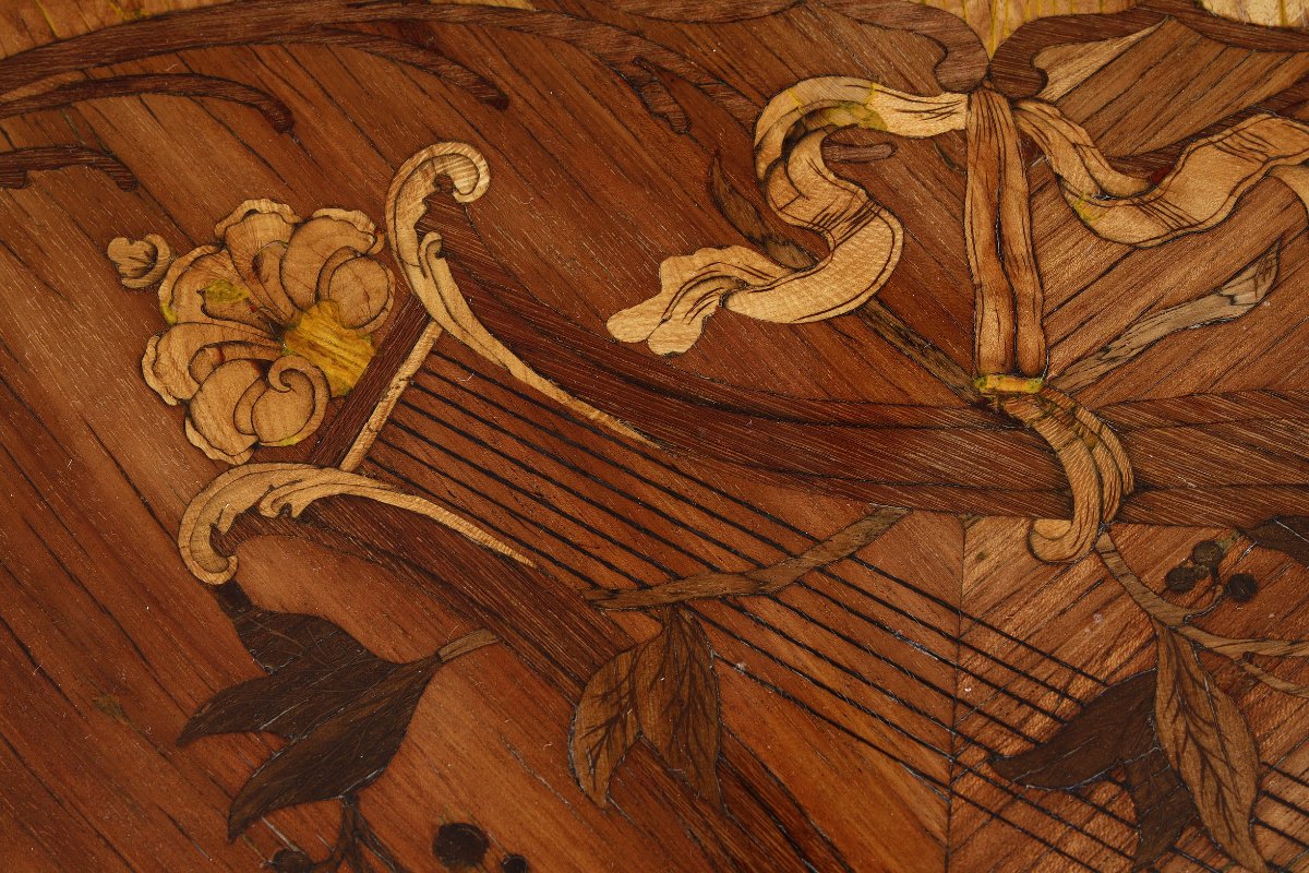 Rare table volante à transformation  estampillée de Jean-Pierre Latz-photo-4