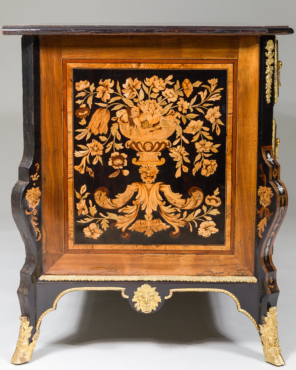 Exceptional Mazarine Chest Of Drawers , Louis XIV Period, Attributed To Thomas Hache-photo-3