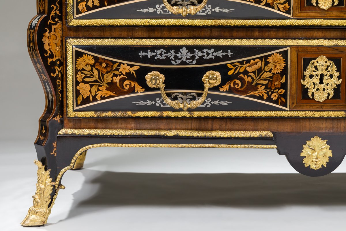 Exceptional Mazarine Chest Of Drawers , Louis XIV Period, Attributed To Thomas Hache-photo-4