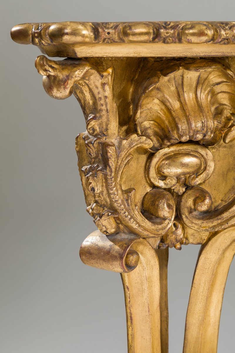 Rare Pair Of Monumental Gilt-wood Torchère Stands, Baltic Work, Early 18th Century.-photo-4