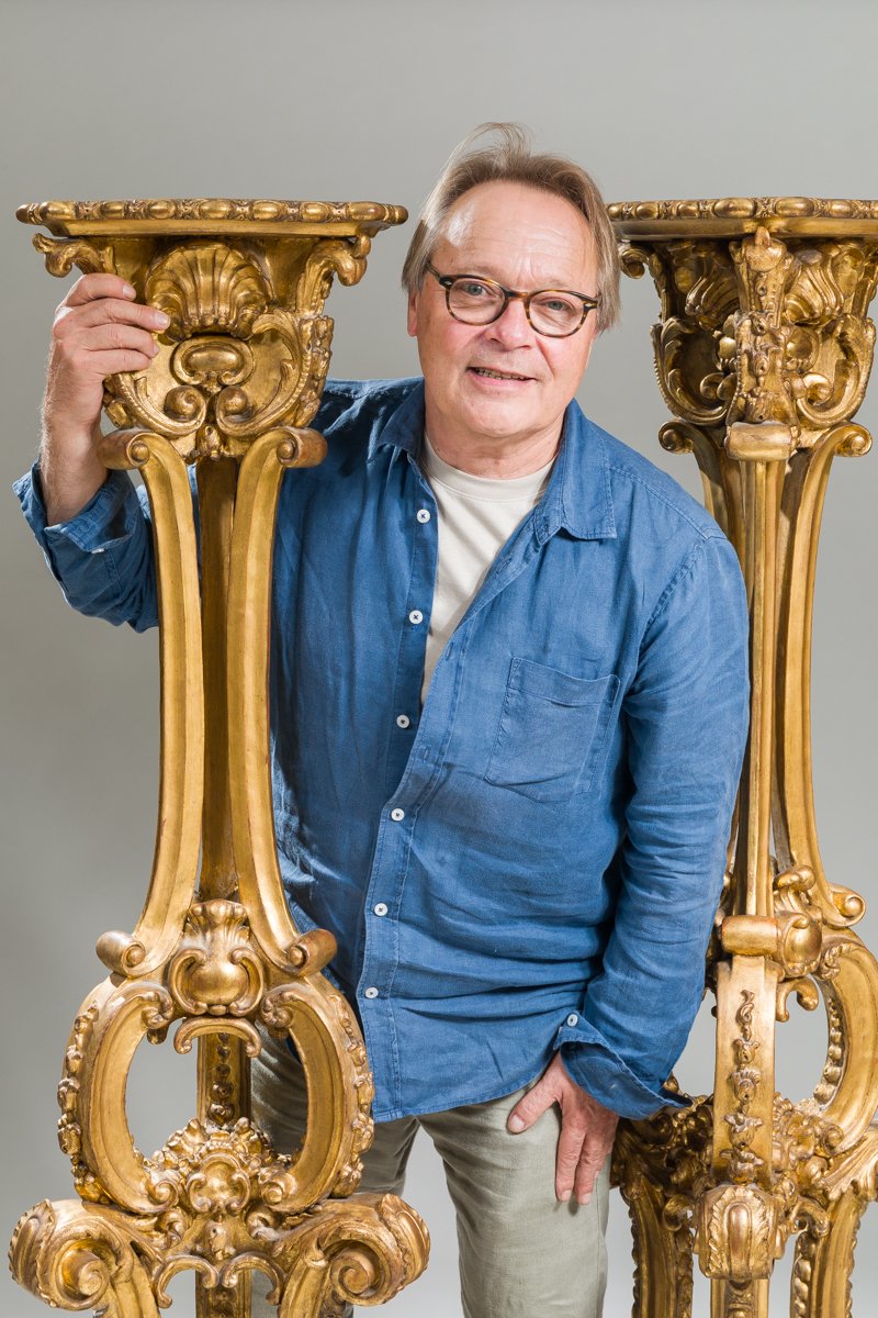 Rare Pair Of Monumental Gilt-wood Torchère Stands, Baltic Work, Early 18th Century.-photo-5