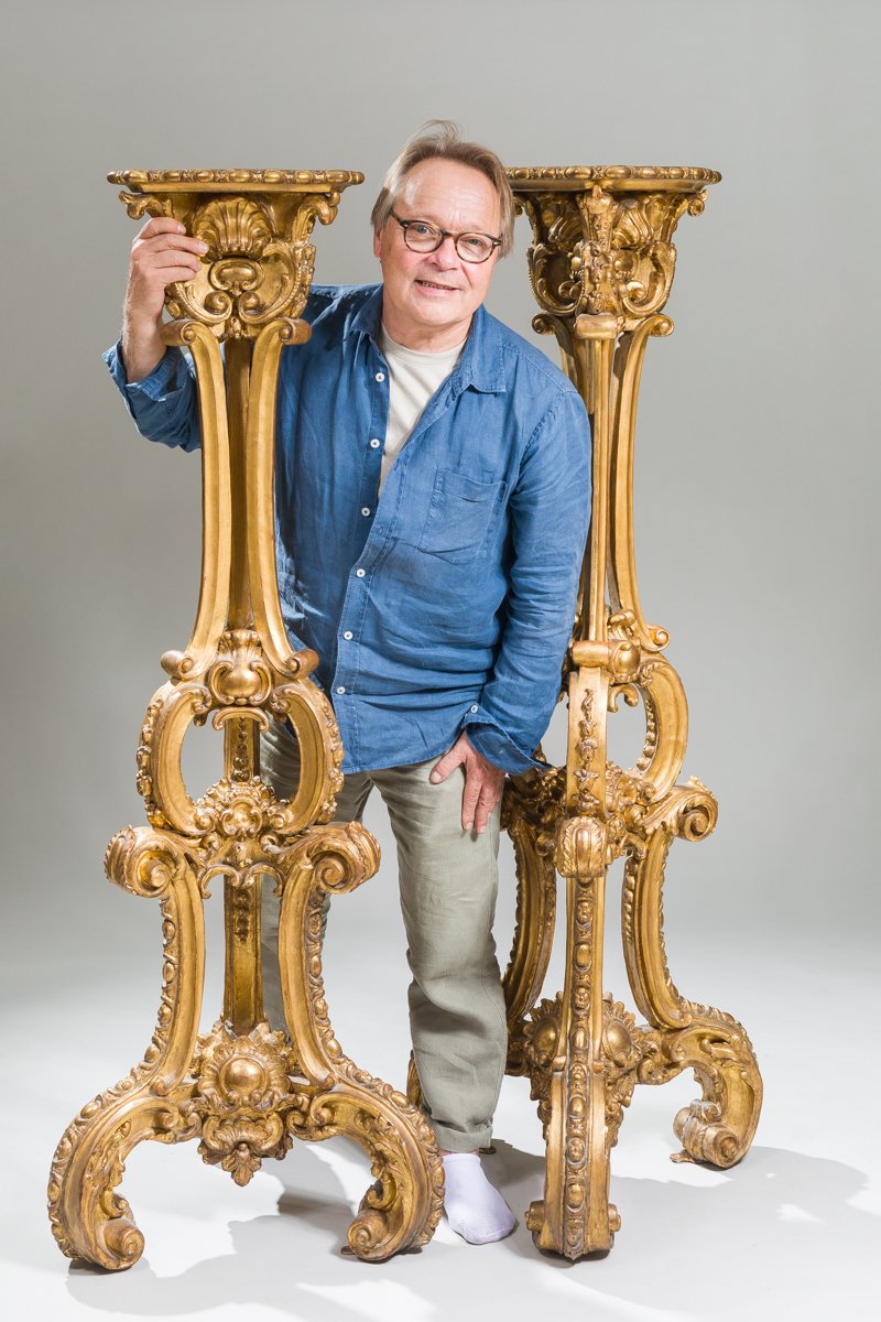 Rare Pair Of Monumental Gilt-wood Torchère Stands, Baltic Work, Early 18th Century.-photo-6