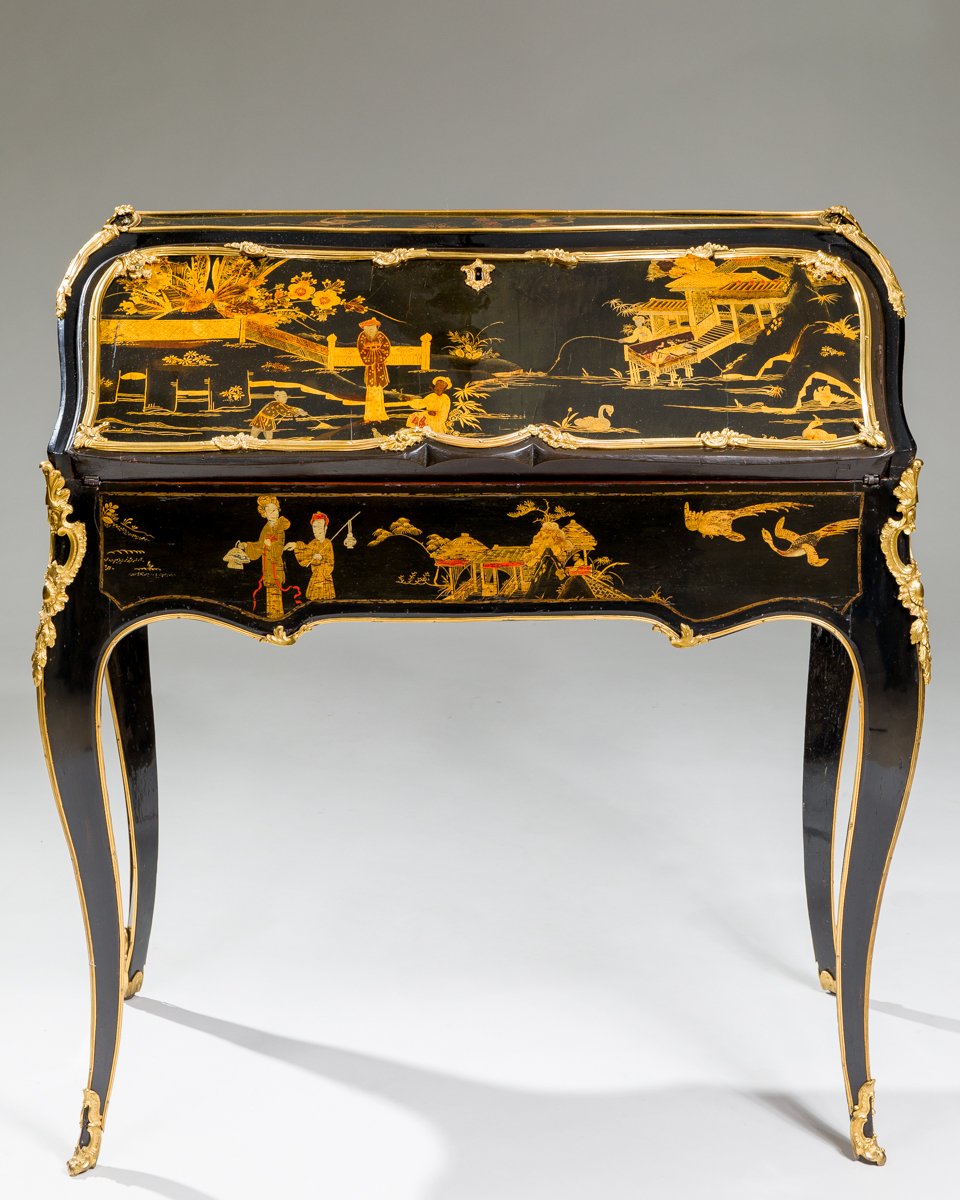 Bureau de pente en laque européenne d'époque Louis XV attribué à Jacques Dubois-photo-2
