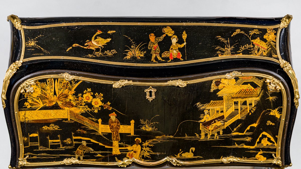 Bureau de pente en laque européenne d'époque Louis XV attribué à Jacques Dubois-photo-1