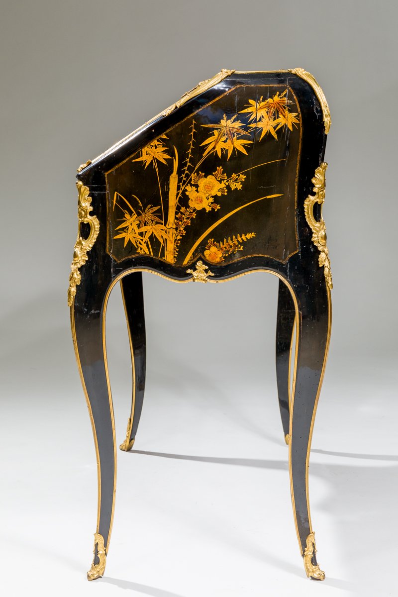 Bureau de pente en laque européenne d'époque Louis XV attribué à Jacques Dubois-photo-3
