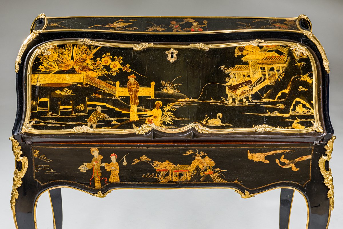 Bureau de pente en laque européenne d'époque Louis XV attribué à Jacques Dubois-photo-6