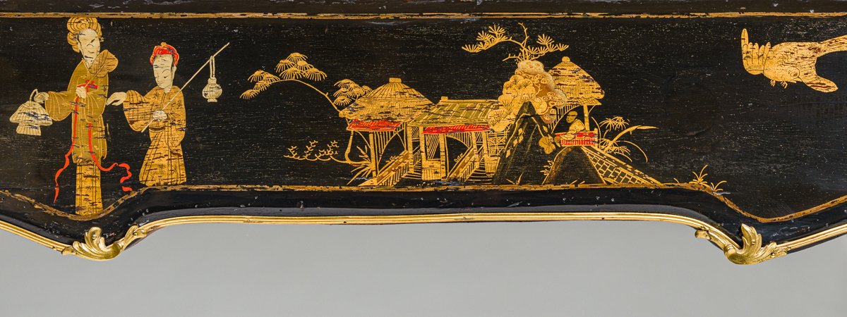 Bureau de pente en laque européenne d'époque Louis XV attribué à Jacques Dubois-photo-7