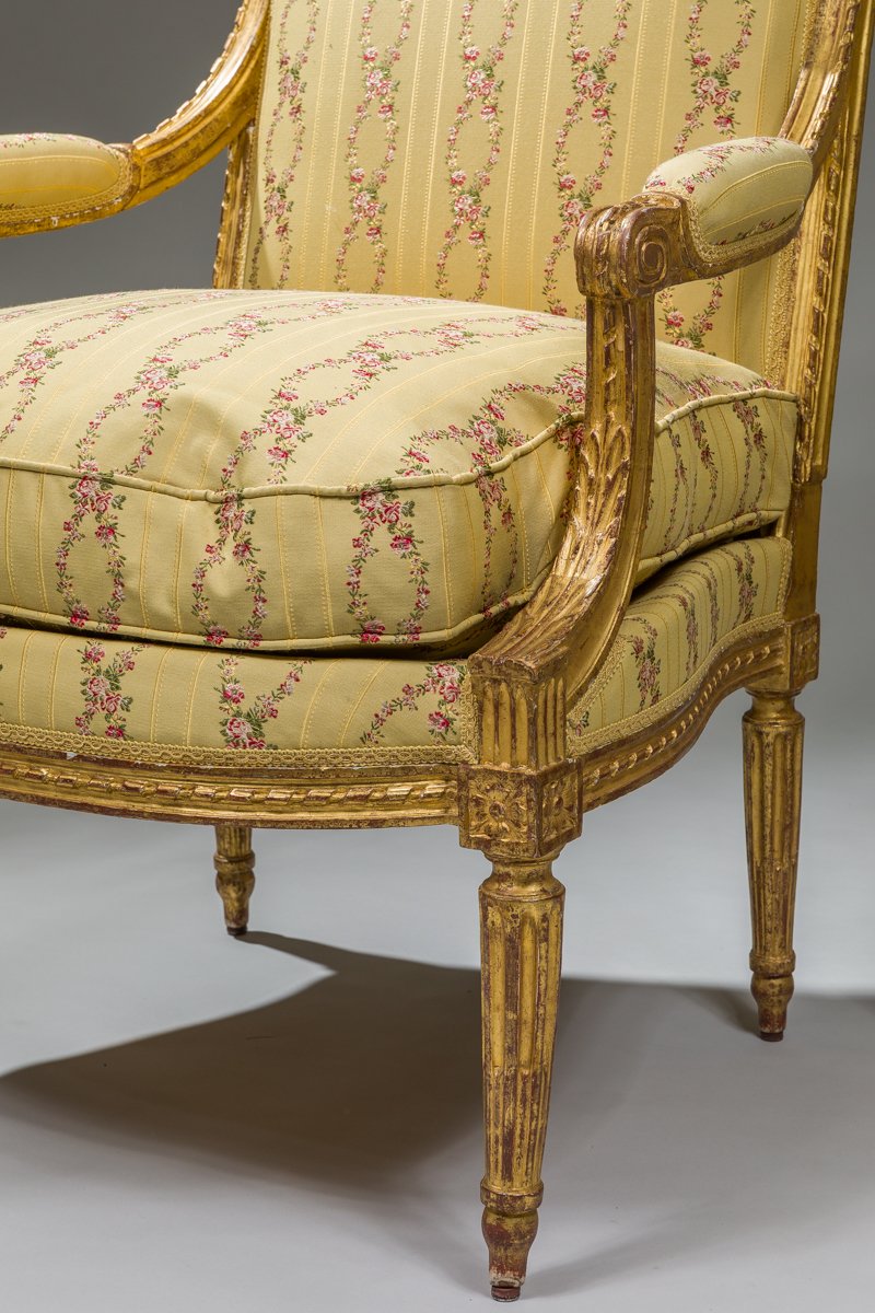 Pair Of Louis XVI Armchairs Stamped Sené-photo-2