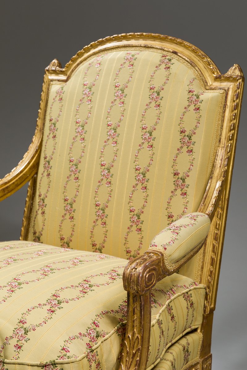 Pair Of Louis XVI Armchairs Stamped Sené-photo-3