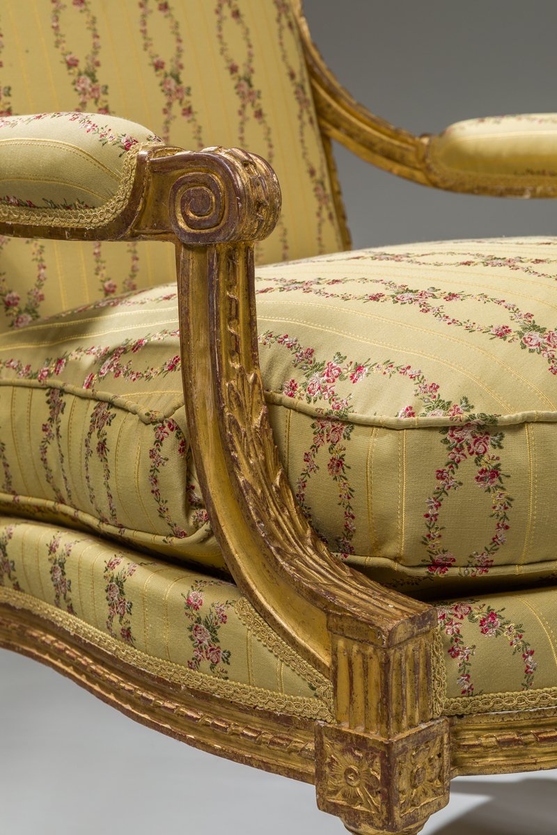 Pair Of Louis XVI Armchairs Stamped Sené-photo-4