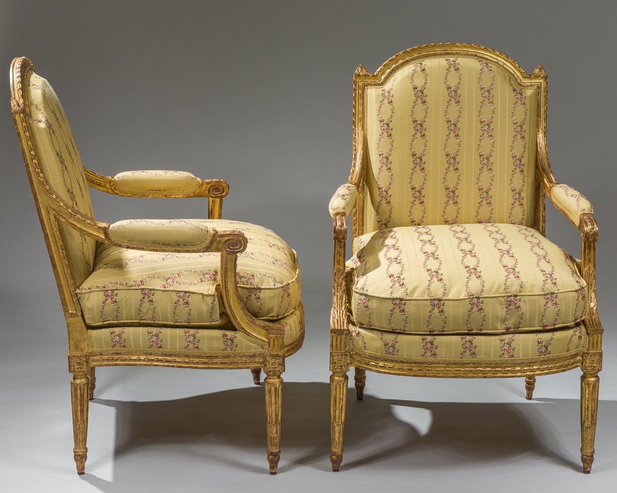 Pair Of Louis XVI Armchairs Stamped Sené-photo-1