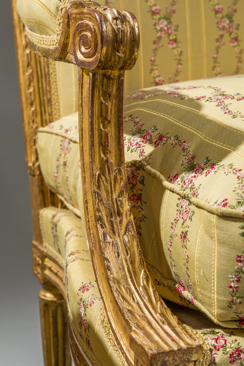 Pair Of Louis XVI Armchairs Stamped Sené-photo-3