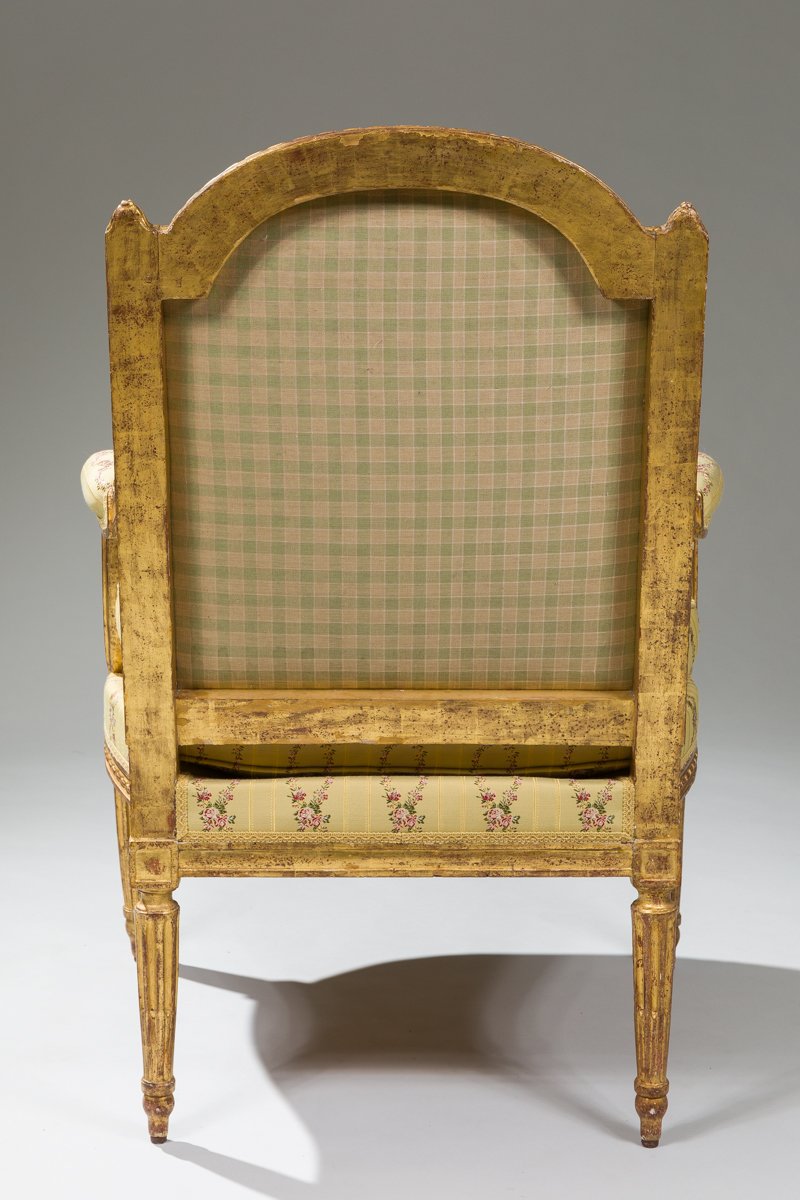 Pair Of Louis XVI Armchairs Stamped Sené-photo-5