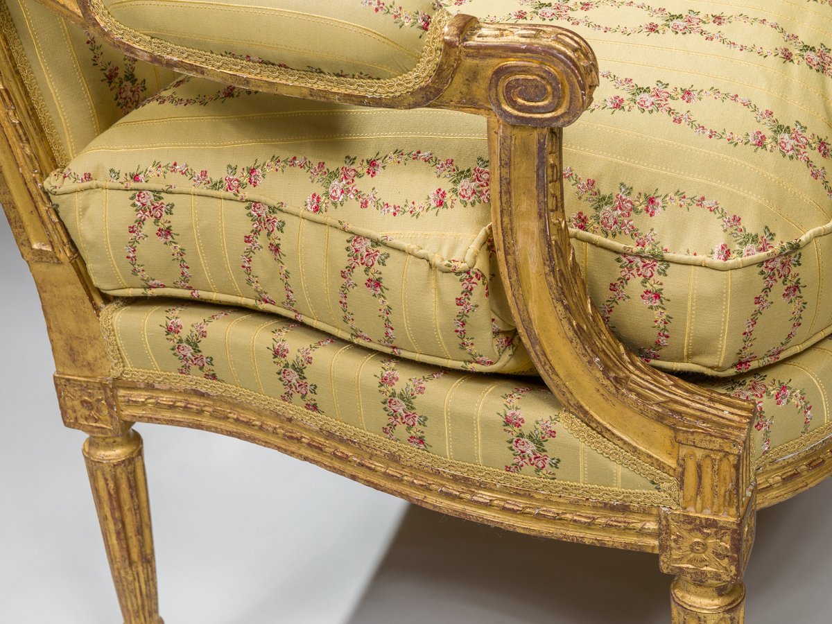 Pair Of Louis XVI Armchairs Stamped Sené-photo-8