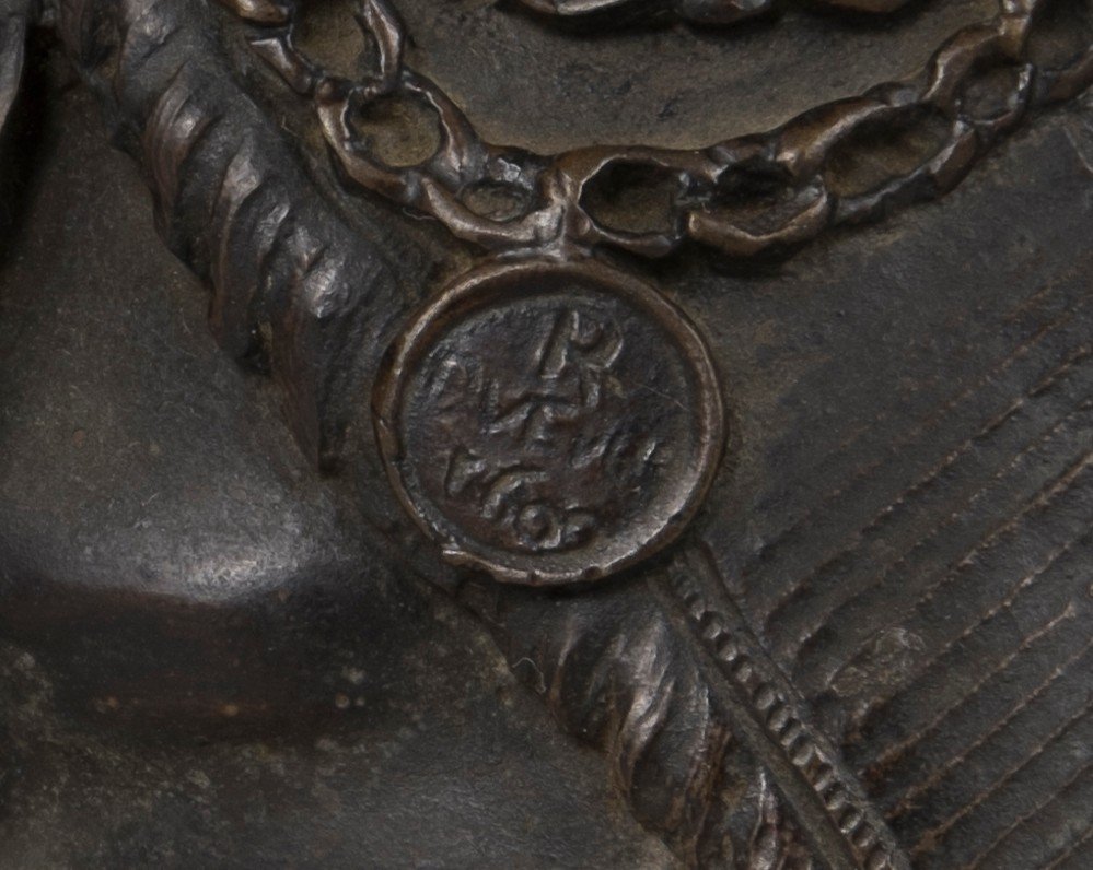 Petit Buste En Bronze d'époque XVIIIème Représentant Tourville-photo-4