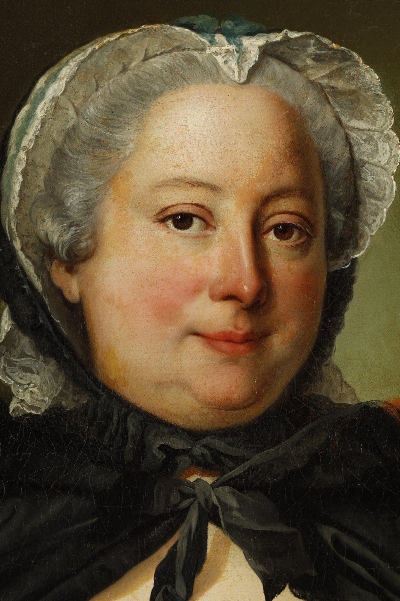 Portrait d'Une Femme Tenant Un Fil Par Carle Van Loo-photo-1