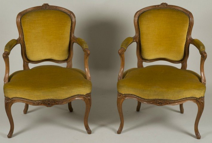 Paire De Fauteuils d'époque Louis XV