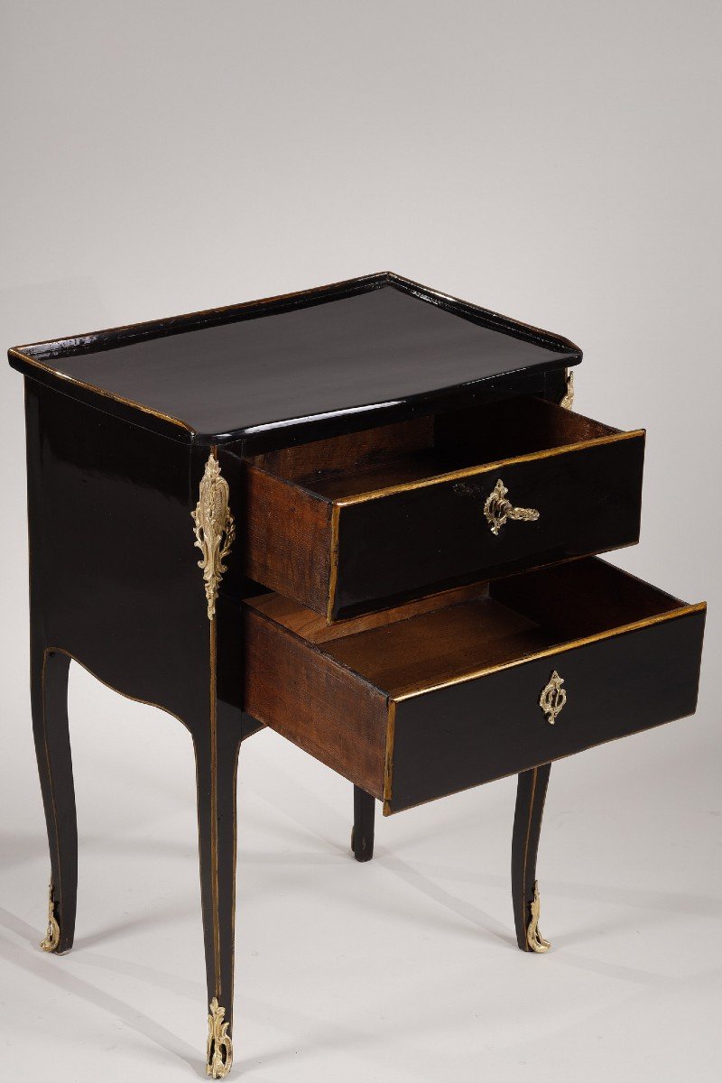 Chest Of Drawers In Blackened And Varnished Wood-photo-4