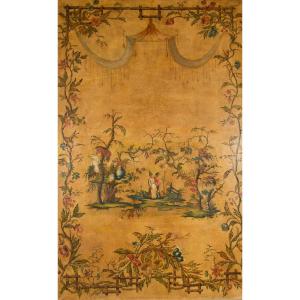 Large Painting With Chinese Decor Nineteenth Century