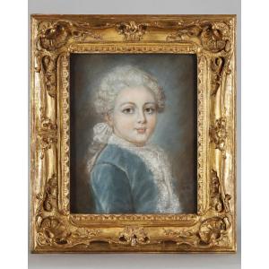 Pastel Representing A Young Man Signed Drouais