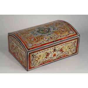 Rare Tortoiseshell Boulle Marquetry Chest With A Coat Of Arms