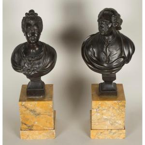 Bustes De Louis XV Et Marie Leszczynska