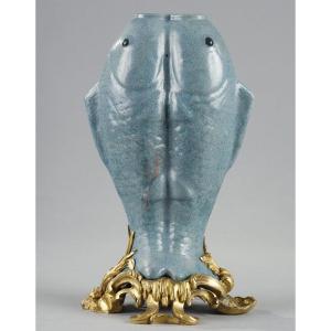 Blue Glazed Earthenware Vase, 18th Century China
