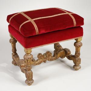 Louis XIV Period Gilded Wooden Stool