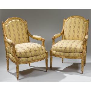 Paire de fauteuils Louis XVI estampillé Sené