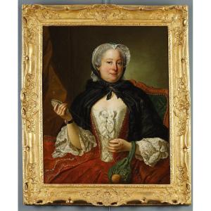 Carle Van Loo (nice February 15, 1705–paris July 15, 1765) Portrait Of A Woman Holding A Thread