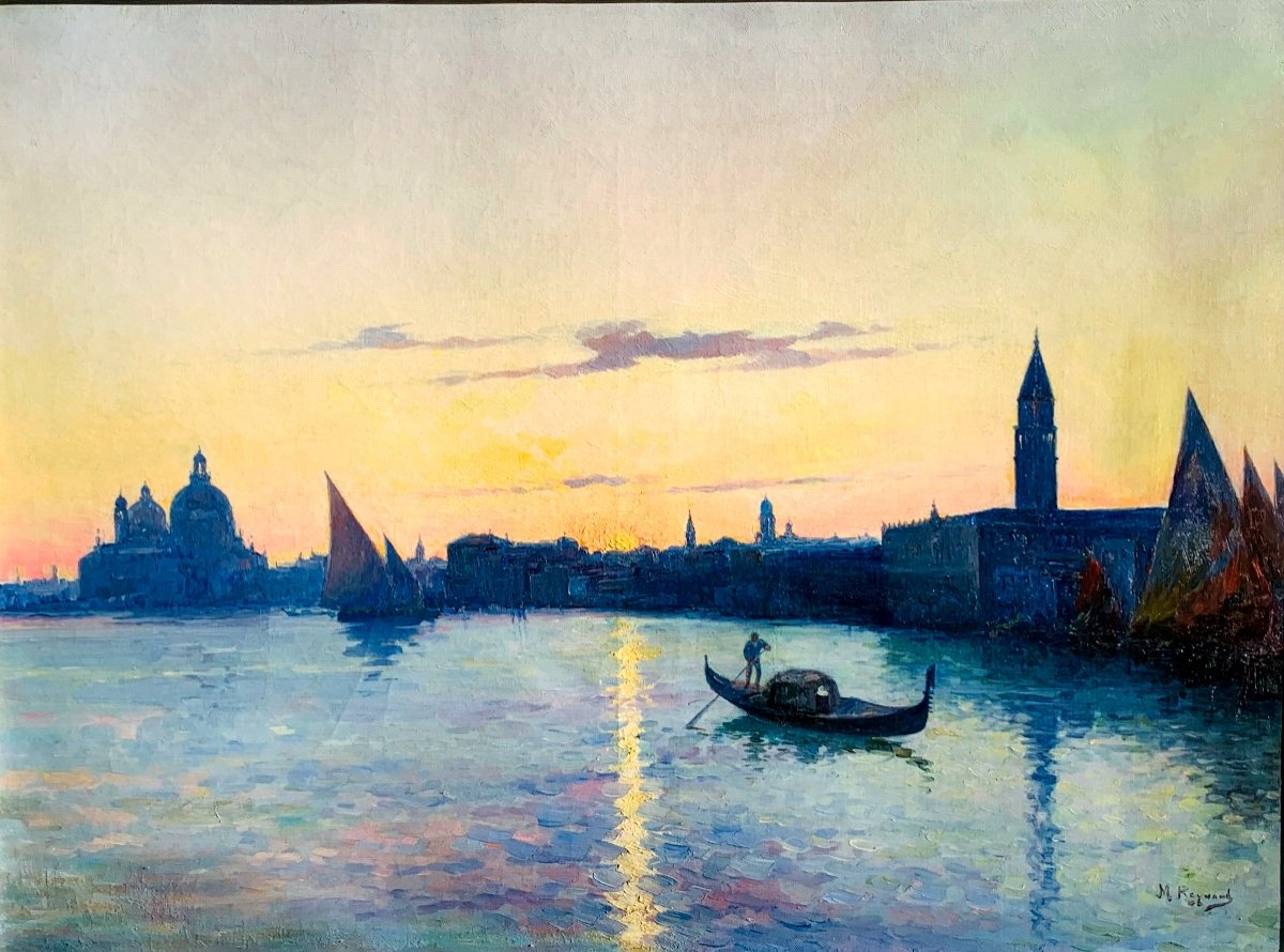 Coucher De Soleil à Venice. Huile  Toile 73x54.Marius  Reynaud 1860-1935