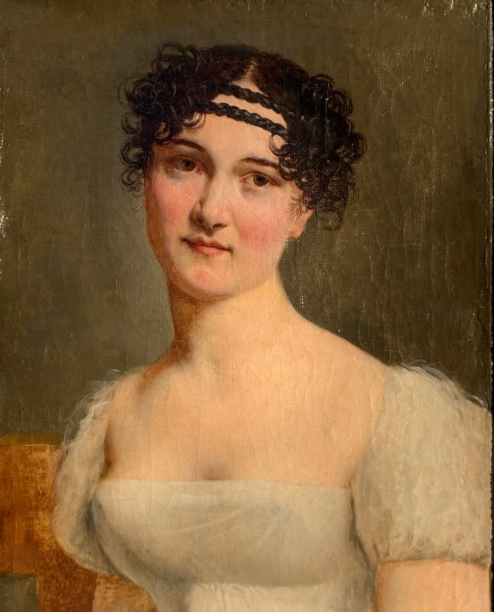 Portrait De M.lle George. Hst 48x40, Début XIX.me Siecle.-photo-2