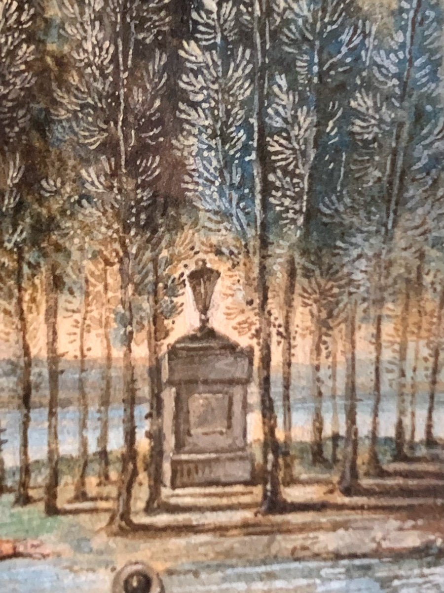 Visit To Rousseau’s Tomb.gouache On Parchlent.cm 7. Louis Gabriel Rousseau 1740-1806-photo-1