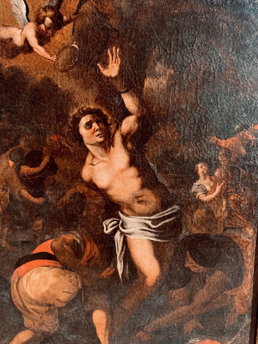 Martyrs Il Of Saint Sebastian.large Oil On Canvas 103x133. Venetian School,from The End 16th -photo-2