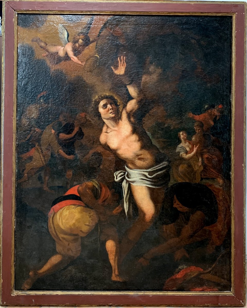 Martyrs Il Of Saint Sebastian.large Oil On Canvas 103x133. Venetian School,from The End 16th -photo-3