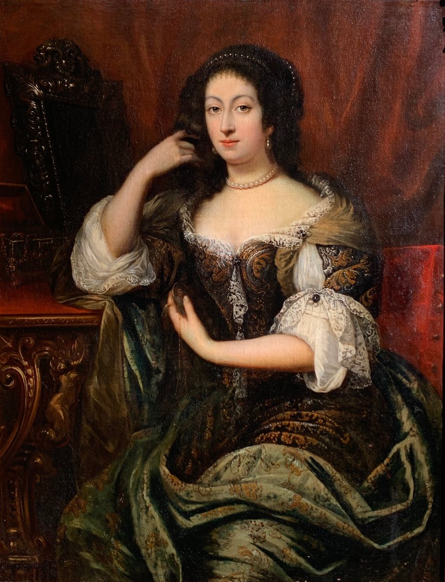 Henri Gascard 1635-1701, Attributed To. Présumés Portrait Of Christine ,queen Of Sweden.