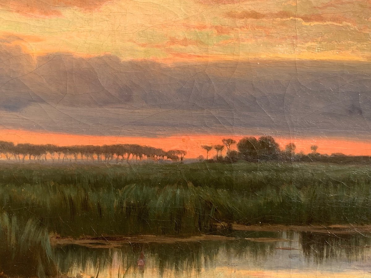 Ferdinand Chaigneau.1830-1906. Paysage Avec Pêcheur..hst 119x85-photo-7