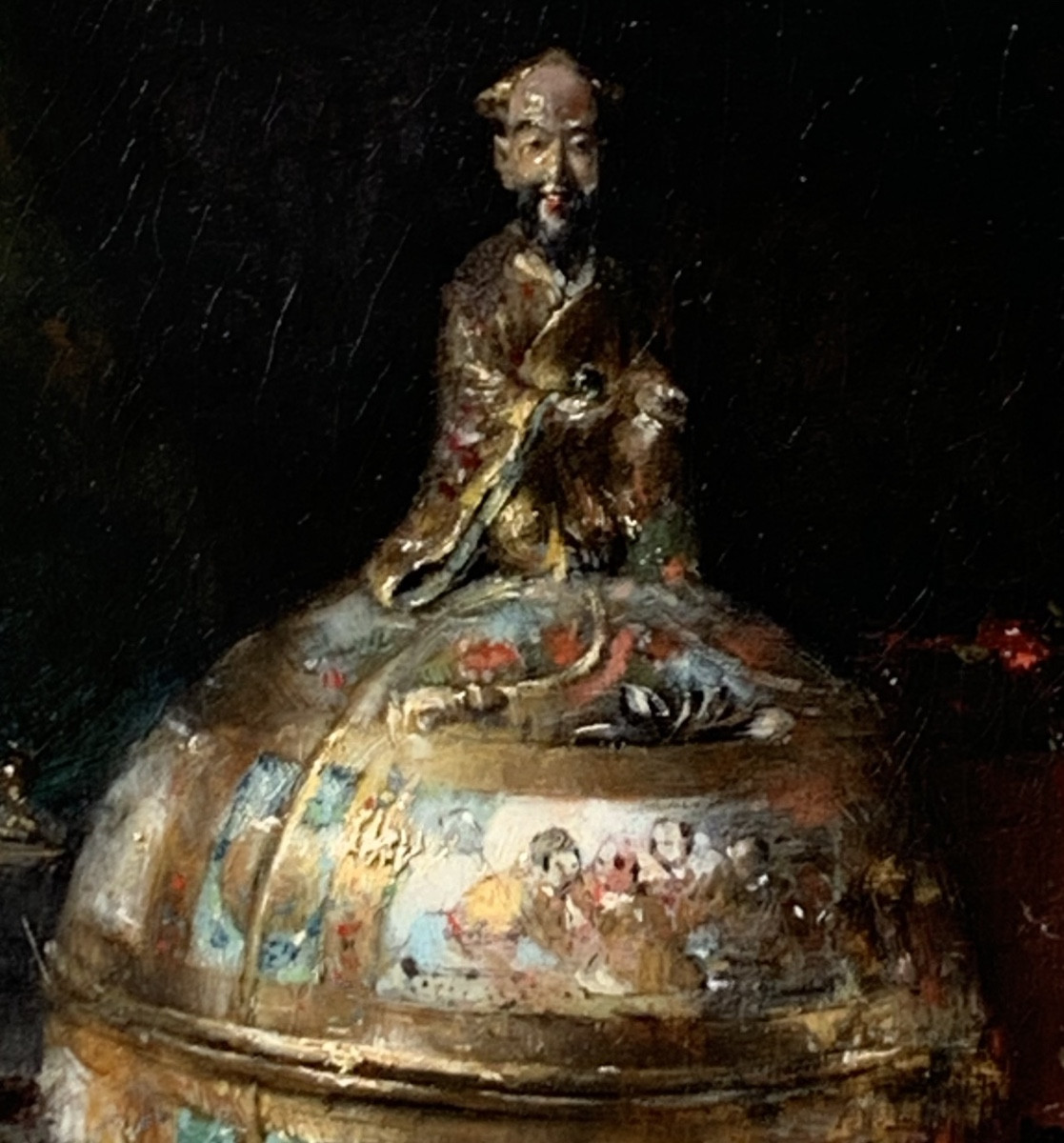 François Martin-Kavel 1861-1931.Coupe Satzuma Et Bijoux. Huile Sur Toile 73x60-photo-4