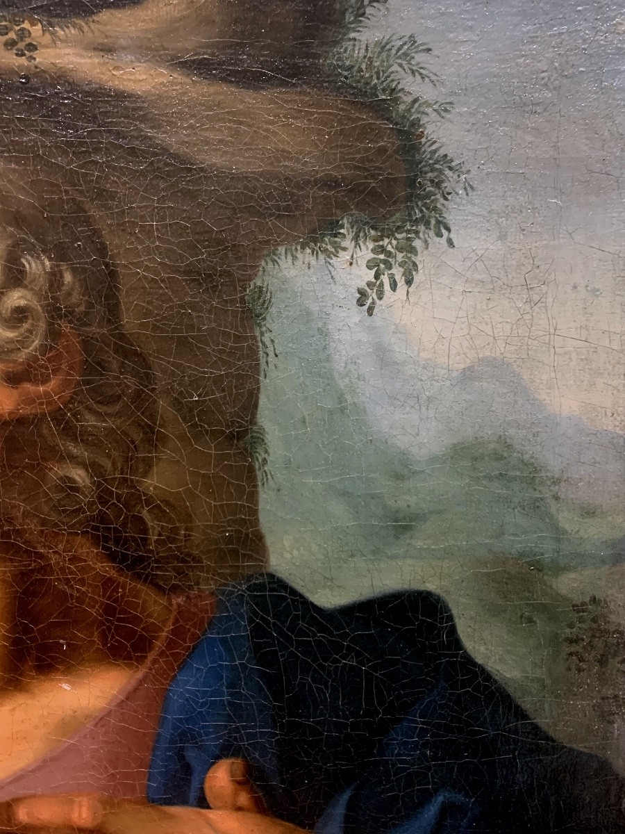 Évangéliste. Huile sur toile ,53,5x40.Ecole Hollandaise,XVII siècle.Disciple d’Hendrik Goltzius-photo-3