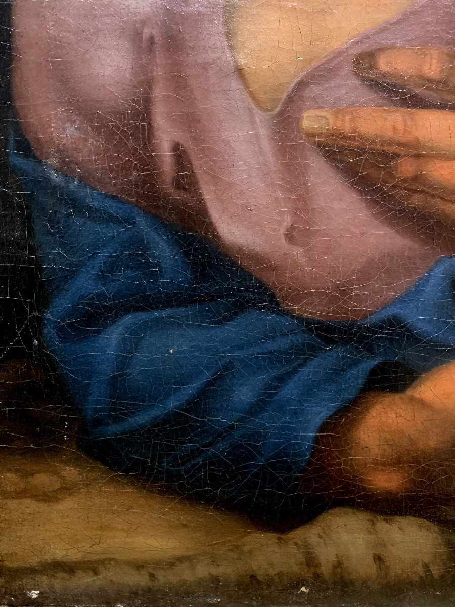 Évangéliste. Huile sur toile ,53,5x40.Ecole Hollandaise,XVII siècle.Disciple d’Hendrik Goltzius-photo-4