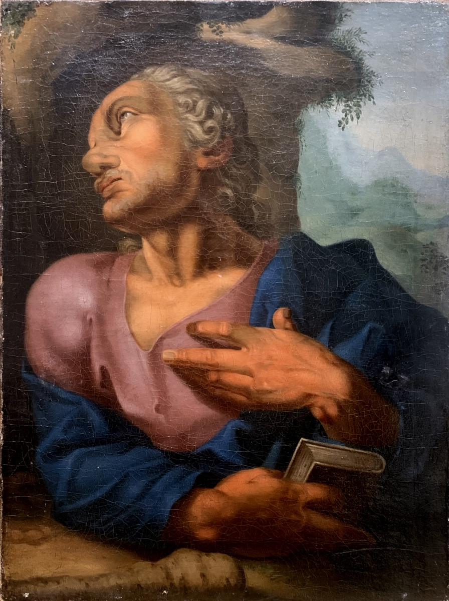 Évangéliste. Huile sur toile ,53,5x40.Ecole Hollandaise,XVII siècle.Disciple d’Hendrik Goltzius